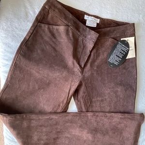 NWT Brown Suede Leather Pants